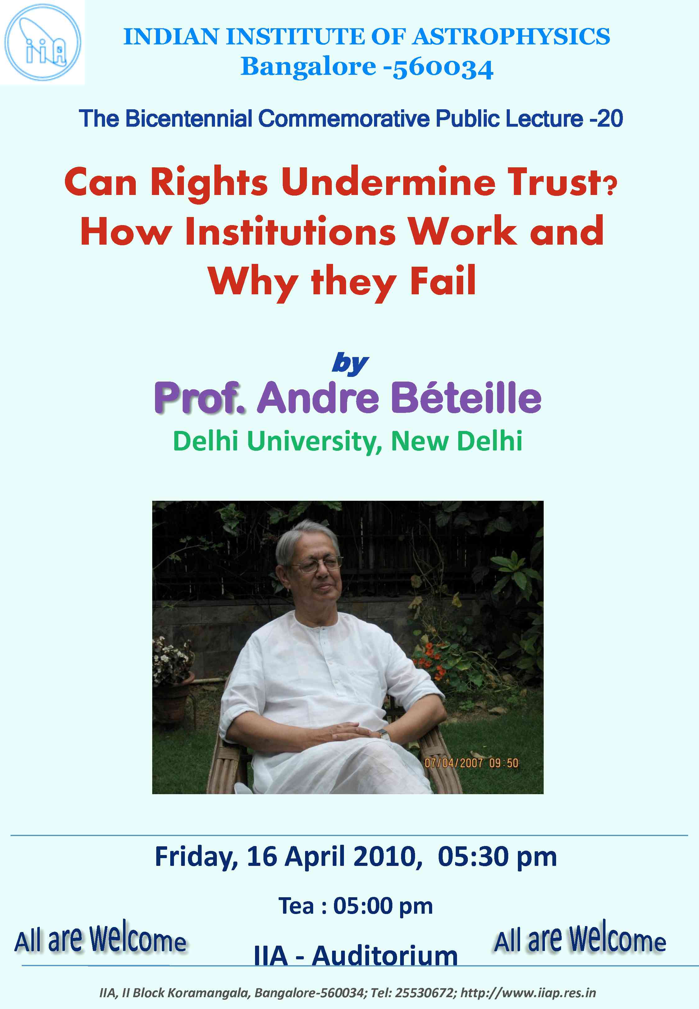 Bicentenary lecture - Andre Beteille